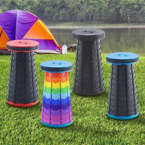 Adjustable Height Compact Stool Lightweight Portable Plastic
