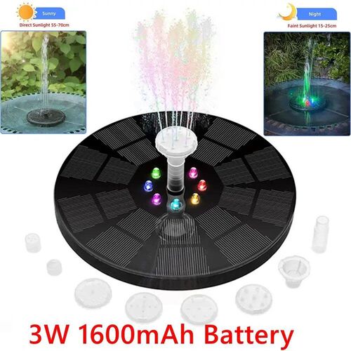Solar Floating Fountain Water Pump with/NO LED Lights for Bi
