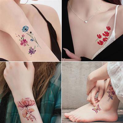 30Sheets Tattoo Stickers, Small Size Pretty Colorful Butterf
