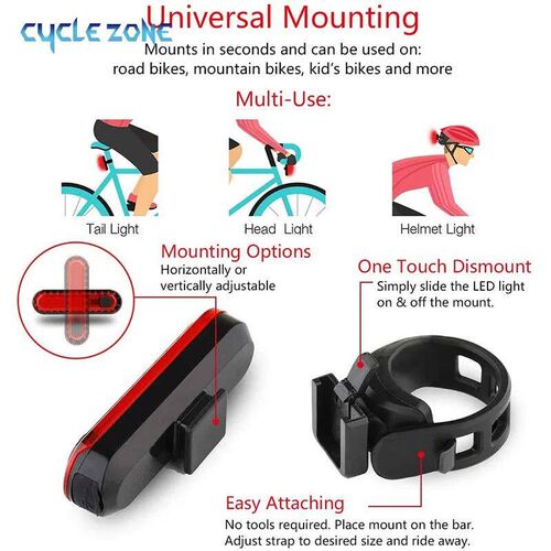 Bike Tail Light USB Rechargeable LED Bright Rear Red Bike Li