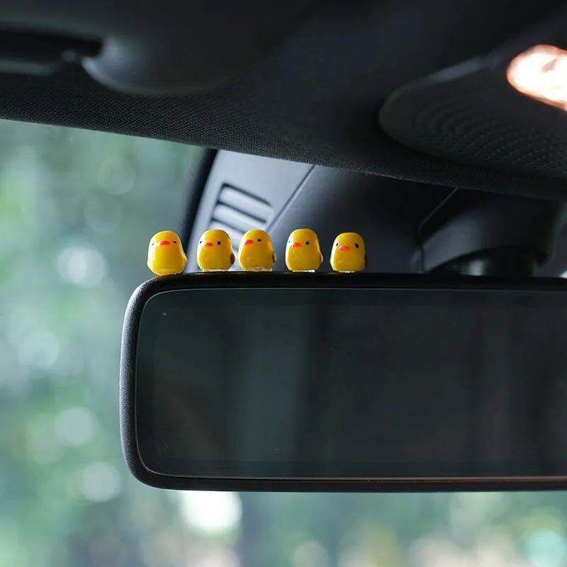 5Pcs+Cute+Mini+Ducks+Car+Interior+Decoration+Auto+Rearview+M