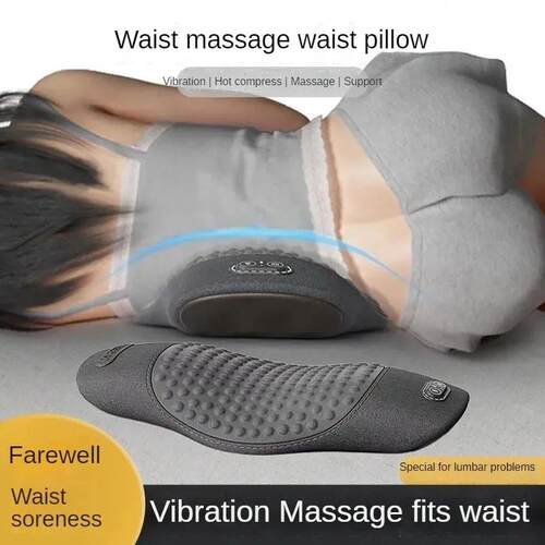 Back Pillow Heating Vibration Sleep Cushion Lumbar Support M