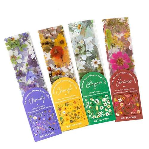 PET Bookmark Flowers for Pages Book Marks for Readers Retro