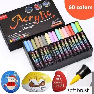 60 Colors Acrylic Paint Pens Markers Permanent Markers for R