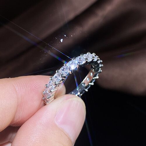 Huitan Fashion Luxury Women Ring Micro Paved Big Round/Squar