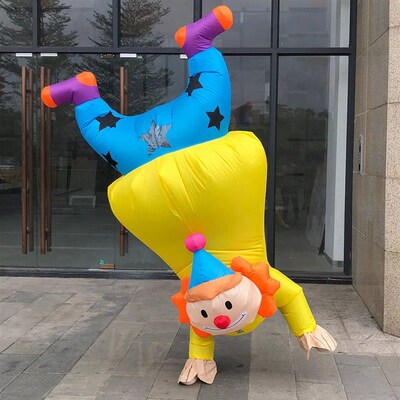 Handstand Clown Inflatable Costume Funny Blow up Outfit Hall