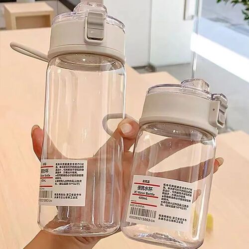 550/800ml Water Bottle With Time Scale Portable Transparent