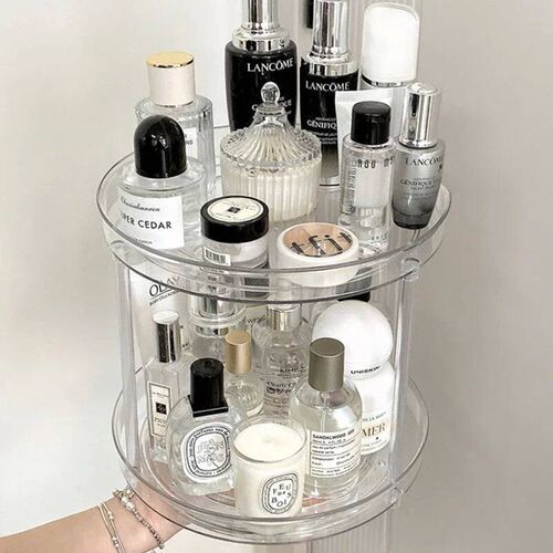 2 Layer Rotating Cosmeti Storage Box Desktop Aryli Makeup Pe