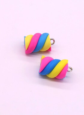 10pcs/Lots Colorful Gummy Earring Resin Charms Cute Macaron