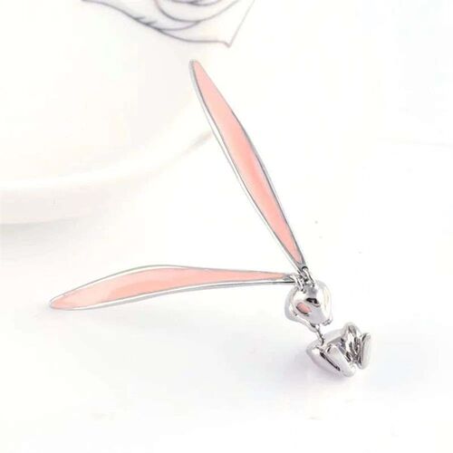 Fashion Lovely Shiny Rhinestone Pink Long Rabbit Ear Glaze M