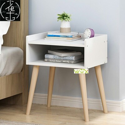 European style bedside table mini bedroom wooden storage