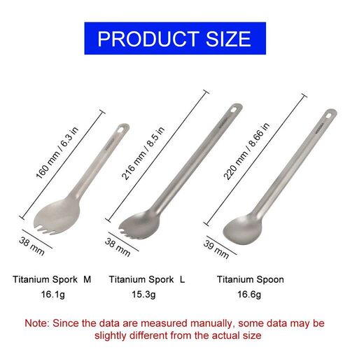 Widesea Camping Titanium Spork  Spoon Outdoor Lightweight Fo