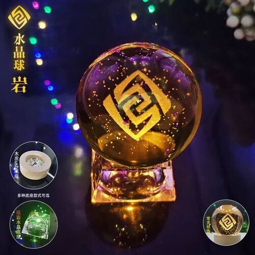 Genshin Impact Luminous 7 Element LED Crystal Ball Eye of Or