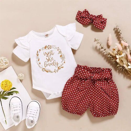 0-18 Month Newborn Baby Girls Clothes Romper Dot Pant with E