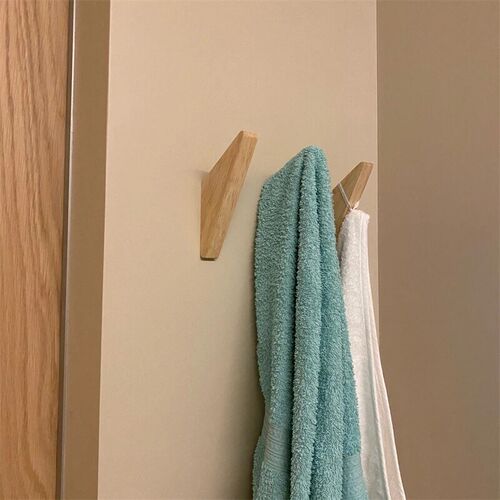 1pcs Natural Wood Clothes Hanger Wall Mounted Coat Hook Deco
