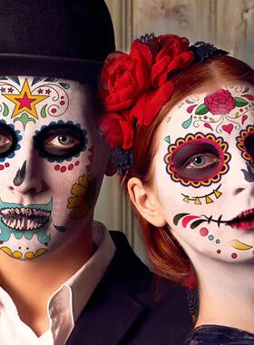 Day of the Dead Face Tattoos, 10 Pack Da de Los Muertos Te