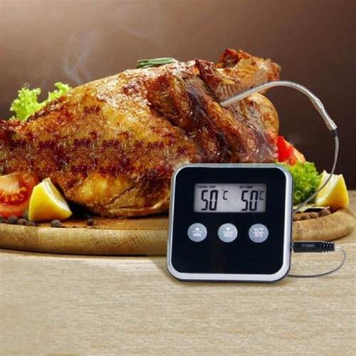 Electronic LCD Food Thermometer BBQ Probe Temperature Alarm