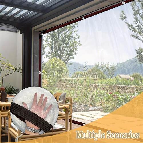 Clear Waterproof Tarp with Seal Ring - Rainproof Outdoor Gar