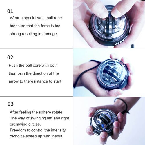 LED Gyroscopic Powerball Autostart Range Gyro Power Wrist Ba
