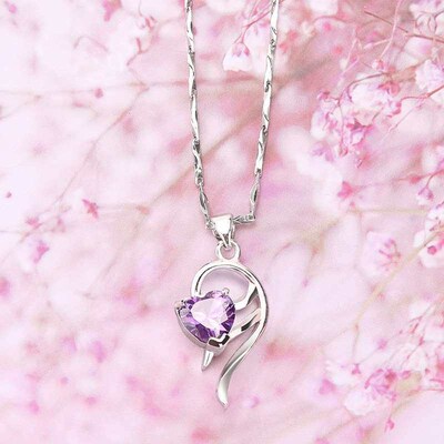 Heart Diamond Pendant elegant romantic versatile peach heart