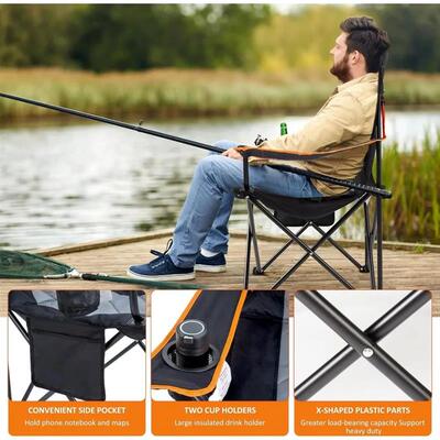 2-Pack 350LB Heavy Duty Oversized Padded Quad Fold Camping C