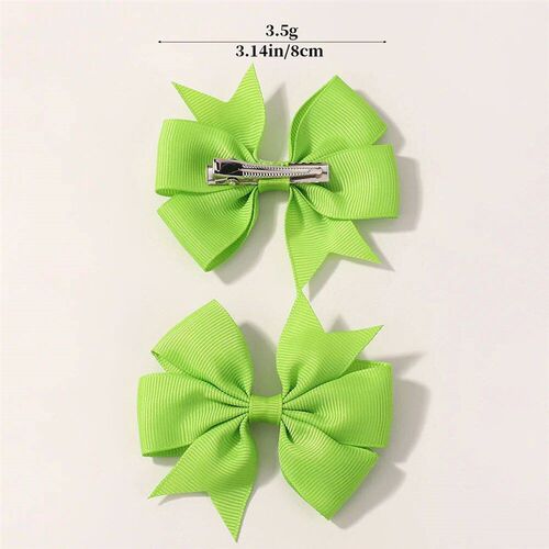 40pcs Random Color Bow Hair Clip Sets Simple Holiday Hair Cl
