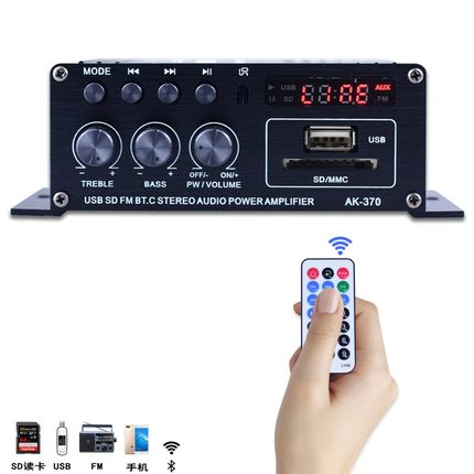 K370迷你小型功放机家用车载多功能插卡V功放