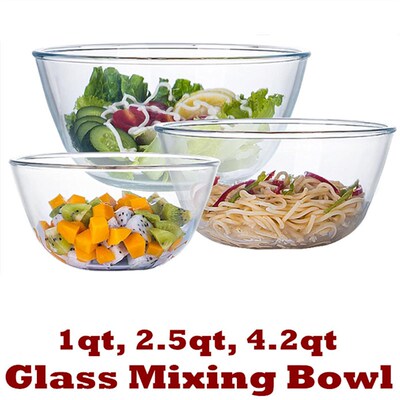 Glass Mixing Bowl Salad Bowl Prepping Baking Cooking Serving
