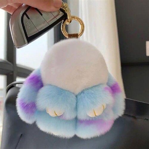 Plush Rabbit Keychain Keyring Charm Adorable Plush Bunny