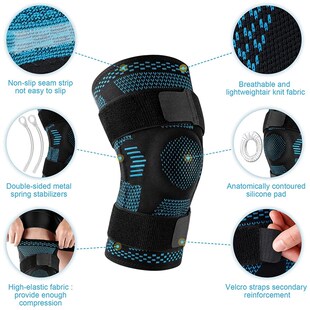 Support Brace Compression Sleeve Stabilizers 1pcs with Knee