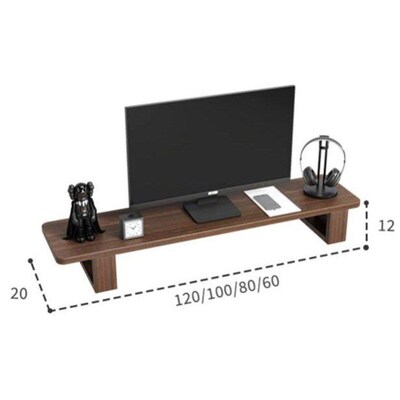 Large Dual Monitor Stand Riser, Solid Wood Desk ShelXf Offic