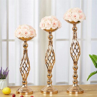 Flowers Metal Candle Holders Wedding Centerpiece Flowers Vas