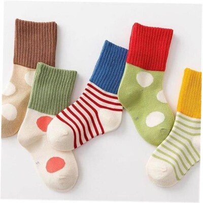 5 Pairs Cotton Kids Socks Warm Winter Socks For Baby Girls C