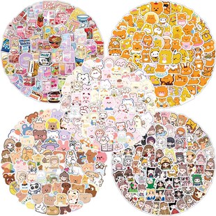 New100 kinds of Korean bear kawaii drink stickers waterproof