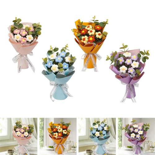 Crochet Flower Bouquet Mother Day Gift Versatile Floral Arra
