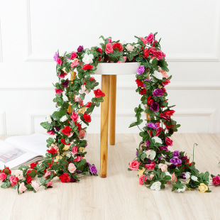 250CM Rose Artificial Flowers Christmas Garland for Wedding