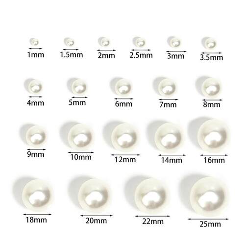 10-1000Pcs/Lot 1-25mm Imitation Pearl Acrylic Beads Without