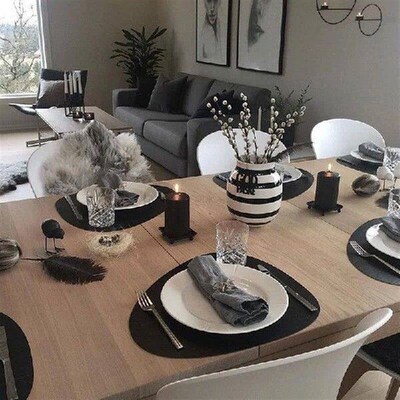1x Autumn Teardrop Shaped Western Placemat With Non-slip