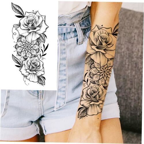 Full Arm Temporary Tattoos Sleeve For Men Women Realistic