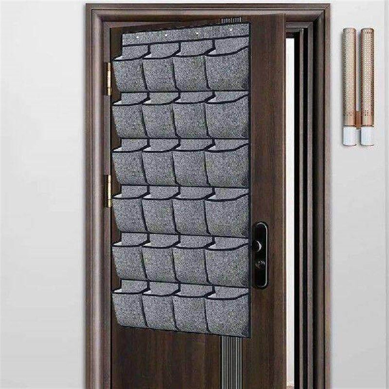 24 Pockets Over The Door Hanging Shelf Rack with 4 Hooks - 实物图