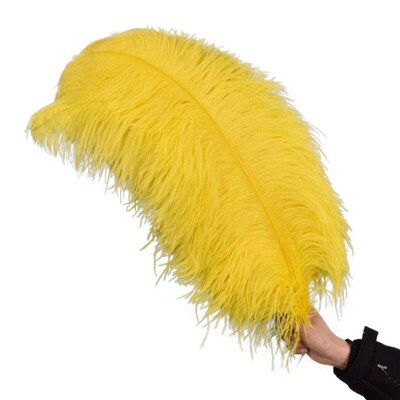Yellow Ostrich Feathers for Decoration Plumes 15-75cm Ostric
