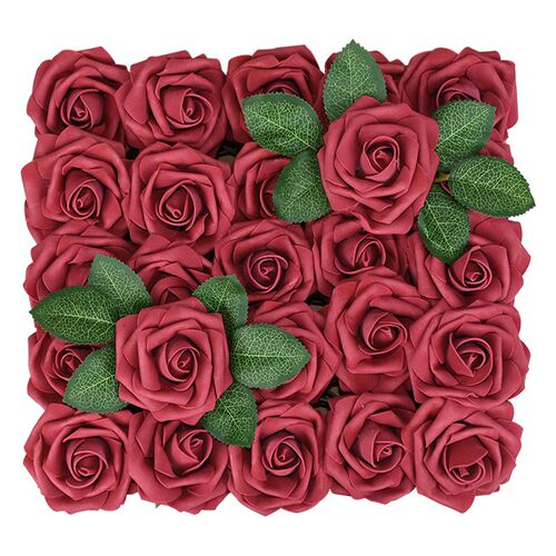 100Pack Artificial Rose Bouquet Faux Foam Flower Wedding Bri