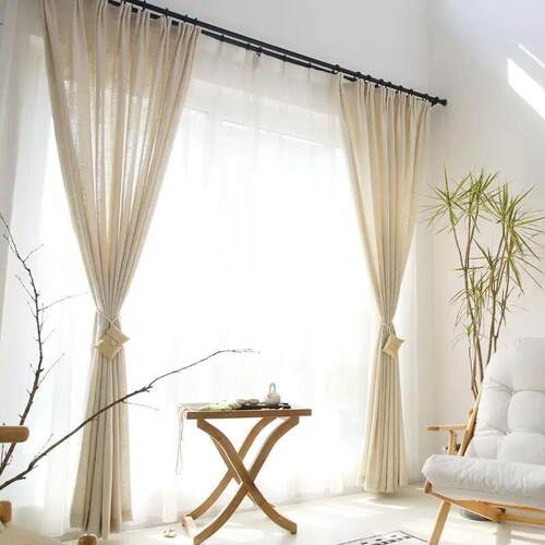 Modern Linen sheer Curta for Living Room Bedroom pure color