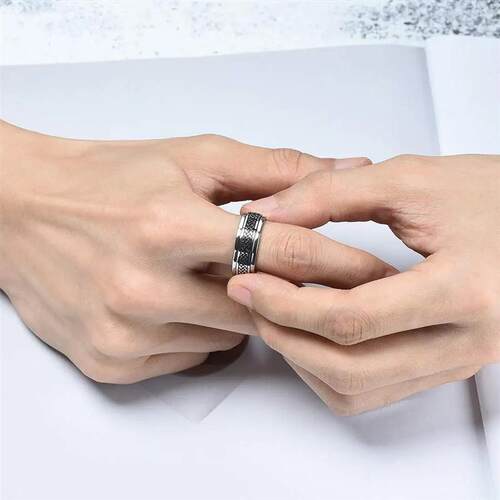 Men Stainless Steel Anxiety Fidget Spinner Rings Viking