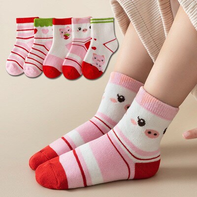 Kids MidCalf Cotton Socks Piggy Baby Winter Girls Infant Soc