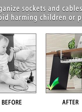 No Drilling Extendable Under Desk Cable Management Metal Wir
