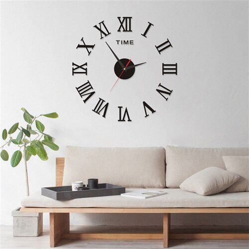 2022 New 3D Roman Numeral Acrylic Mirror Wall Clock Sticker