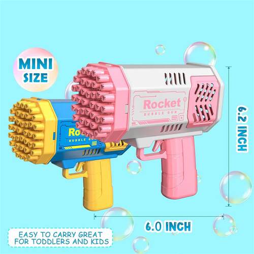 Bubble Gun for Kids Toys, 40 Holes Bubble Machine with Color