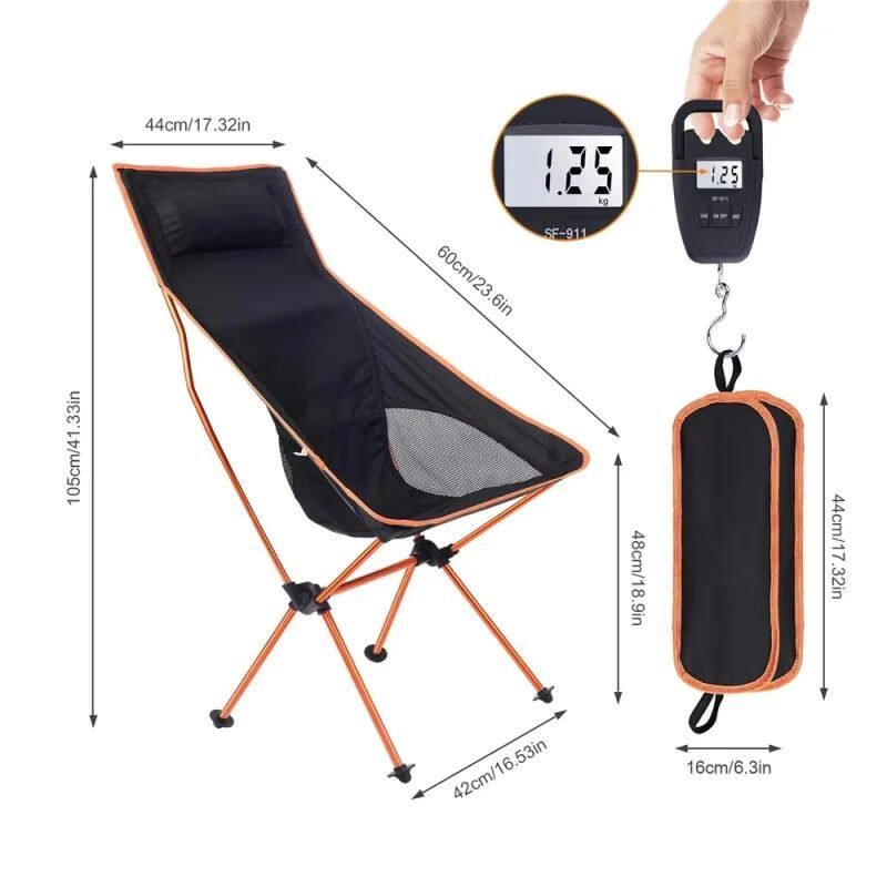 Portable Outdoor Folding Chair Lightweight Compact Beach Cam