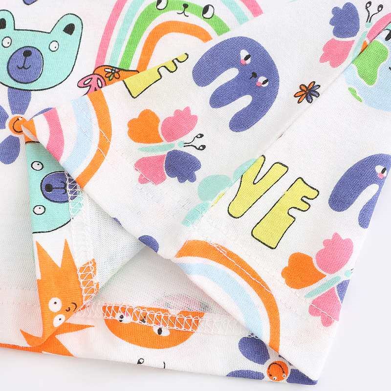 Summer Girls Dress Knitted Cotton Cartoon Princess Dress Fas图片